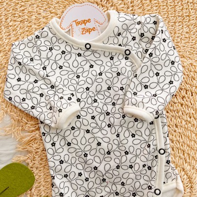 Body Kimono M/L Florzinha -  Off White e Preto